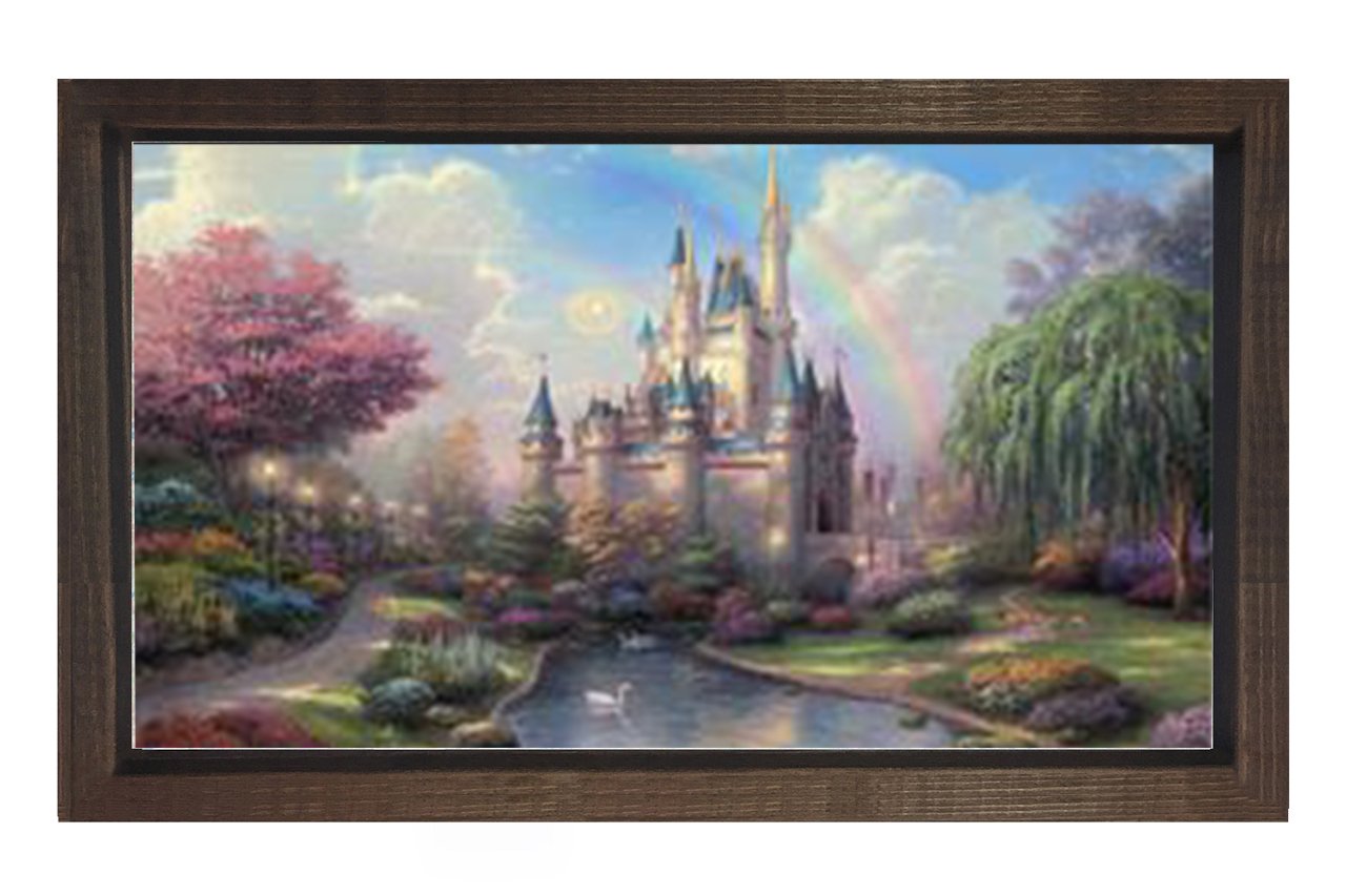 Masal Kalesi Tablosu Kahverengi Ahşap Çerçeve - 40x60