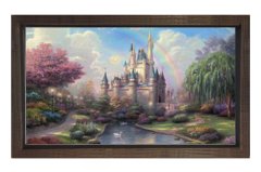 Masal Kalesi Tablosu Kahverengi Ahşap Çerçeve - 40x60