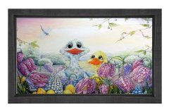 Ördekcikler Tablosu Siyah Ahşap Çerçeve - 100x150