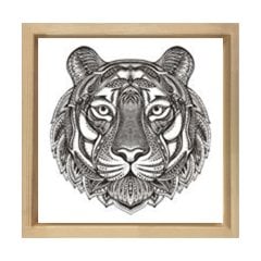 Mandala Kaplan Tablosu Naturel Ahşap Çerçeve - 30x30