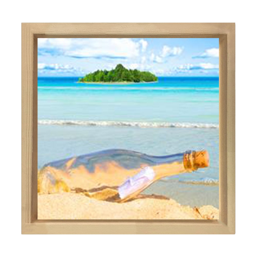 Not Ve Şişe Tablosu Naturel Ahşap Çerçeve - 60x60