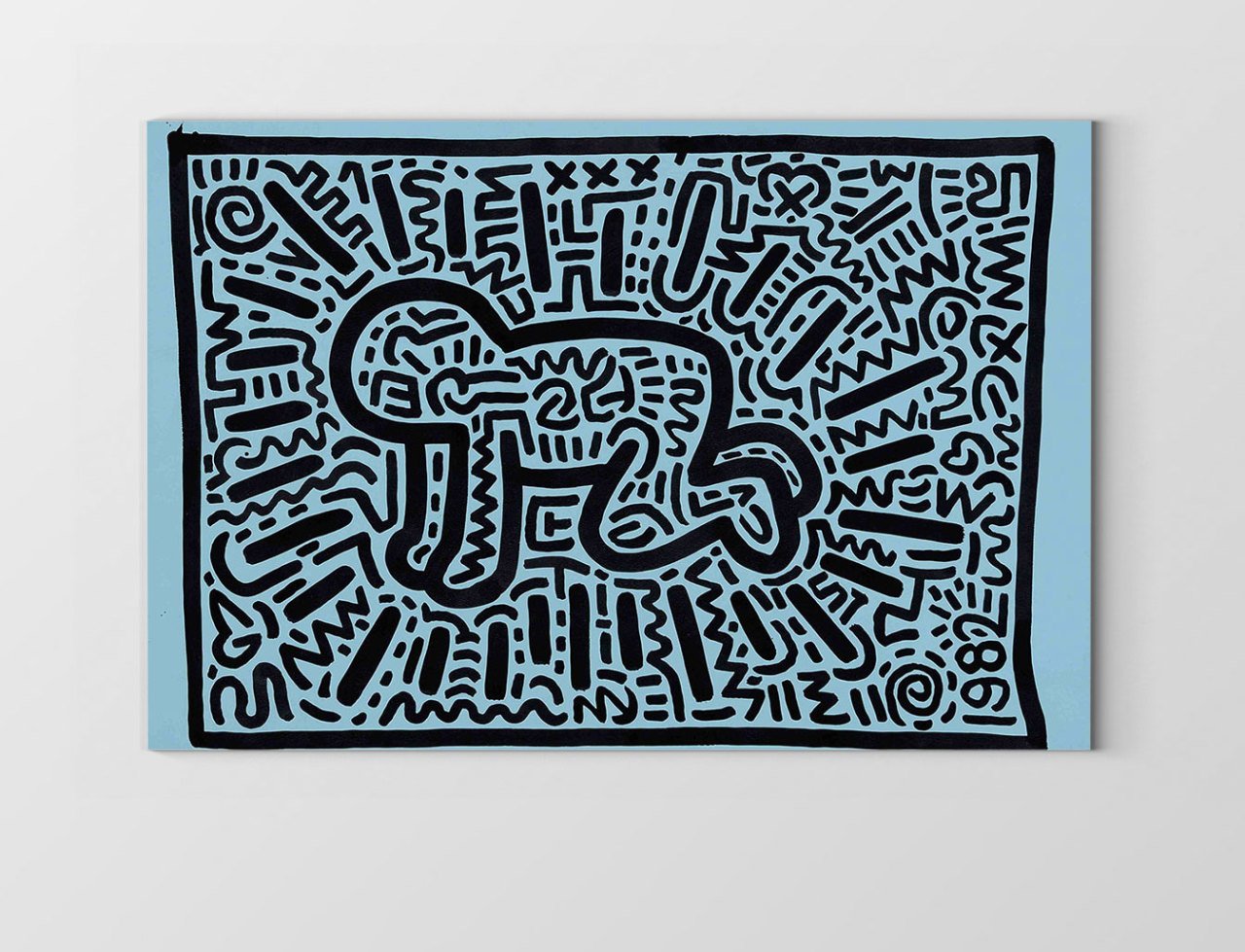 Çizgiler Ve Adam Tablosu Çerçevesiz - 50x70