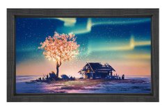 Terk edilmiş Köy Tablosu Siyah Ahşap - 100x150