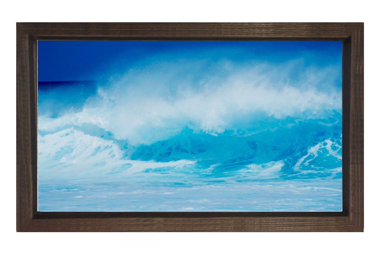 Dalgalar Yağlıboya Tablosu Kahverengi Ahşap Çerçeve - 50x90
