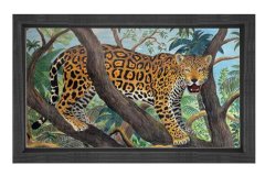 Leopar Tablosu Siyah Ahşap Çerçeve - 50x70