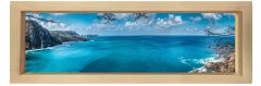 Deniz ve Manzara Tablosu Naturel Ahşap Çerçeve - 90x30
