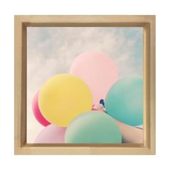 Balonlar Tablosu Naturel Ahşap Çerçeve - 60x60