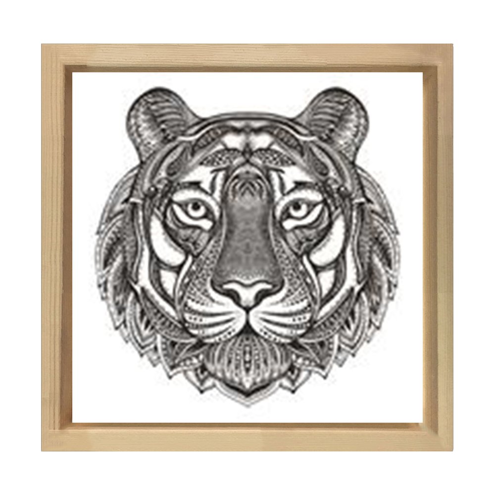 Mandala Kaplan Tablosu Naturel Ahşap Çerçeve - 70x70
