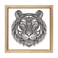 Mandala Kaplan Tablosu Naturel Ahşap Çerçeve - 70x70