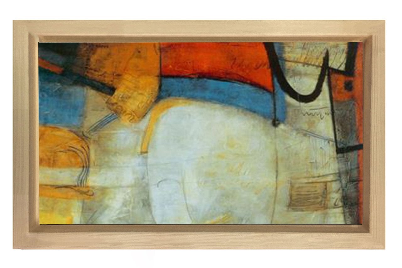 Soyut Reprodüksiyon Tablosu Naturel Ahşap - 50x90