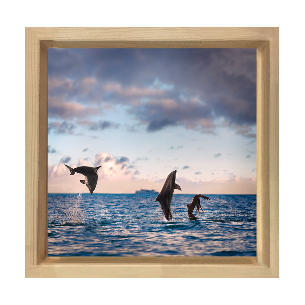 Yunuslar Tablosu Naturel Ahşap Çerçeve - 50x50