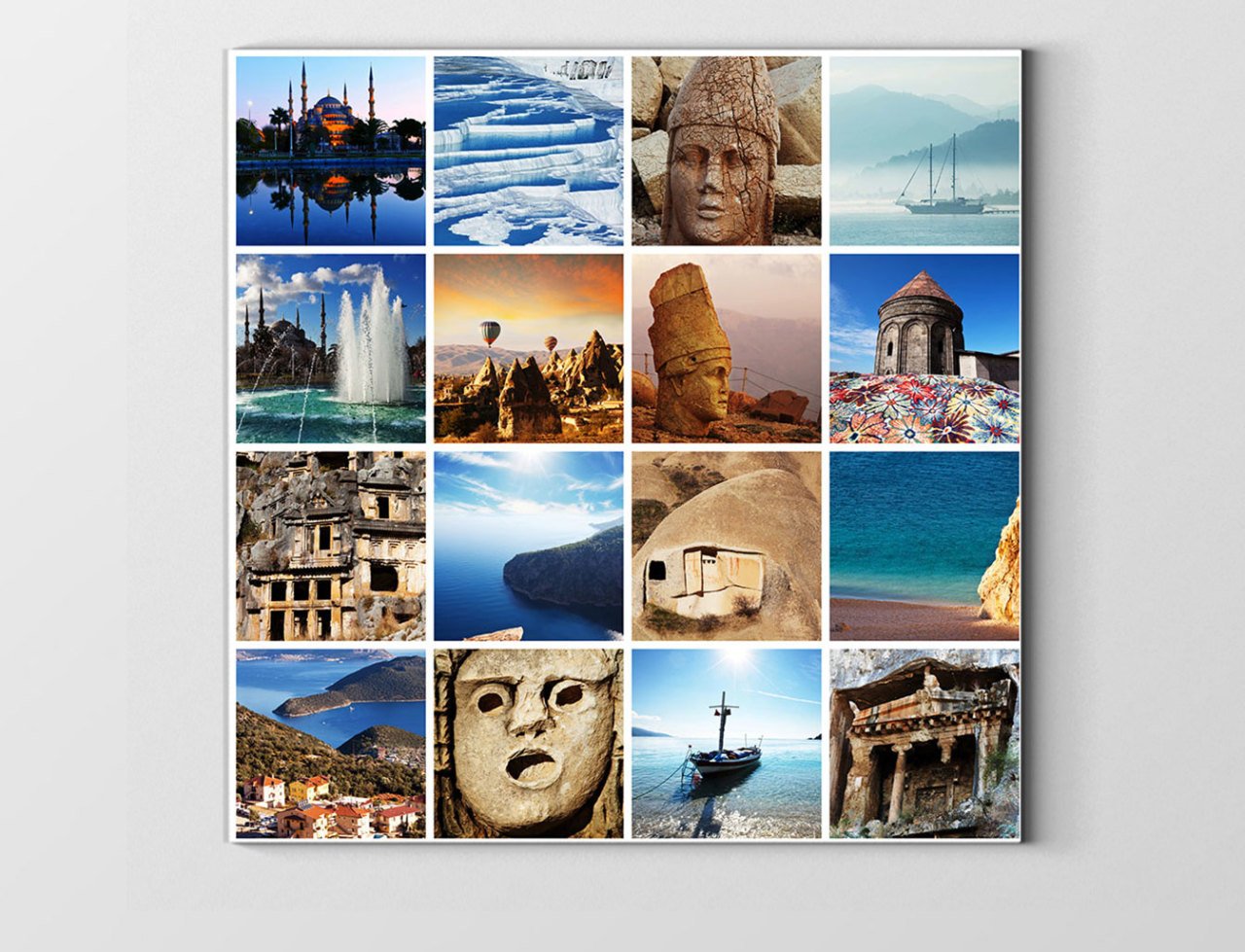 Türkiye Kolajı Tablosu Çerçevesiz - 60x60