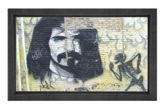 Duvar Çizimi Tablosu Siyah Ahşap - 40x60
