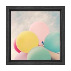 Balonlar Tablosu Siyah Ahşap Çerçeve - 100x100