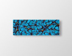 Mavi Kelebekler Tablosu Çerçevesiz - 180x60