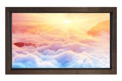 Gündoğumu Gökyüzü Manzarası  Tablosu Kahverengi Ahşap Çerçeve - 100x200