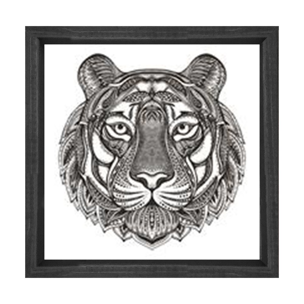 Mandala Kaplan Tablosu Siyah Ahşap Çerçeve - 50x50