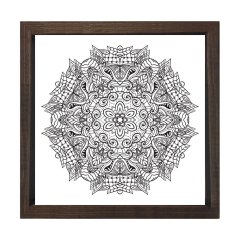 Desen Boyama Tablo Tablosu Kahverengi Ahşap Çerçeve - 90x90
