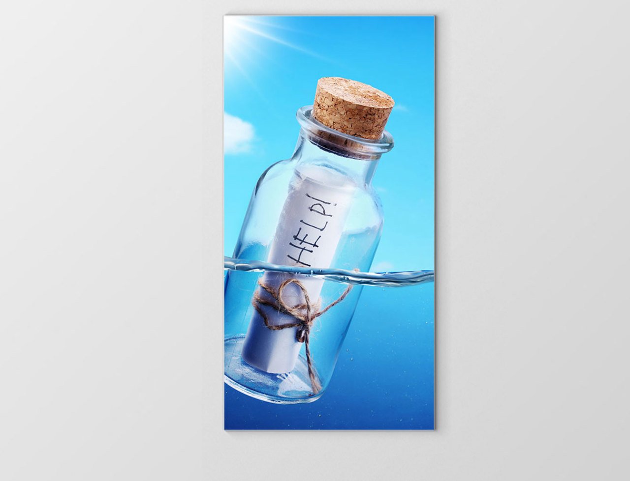 Help Şişesi Tablosu Çerçevesiz - 45x30