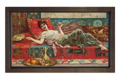 Cariye Tablosu Kahverengi Ahşap Çerçeve - 50x90
