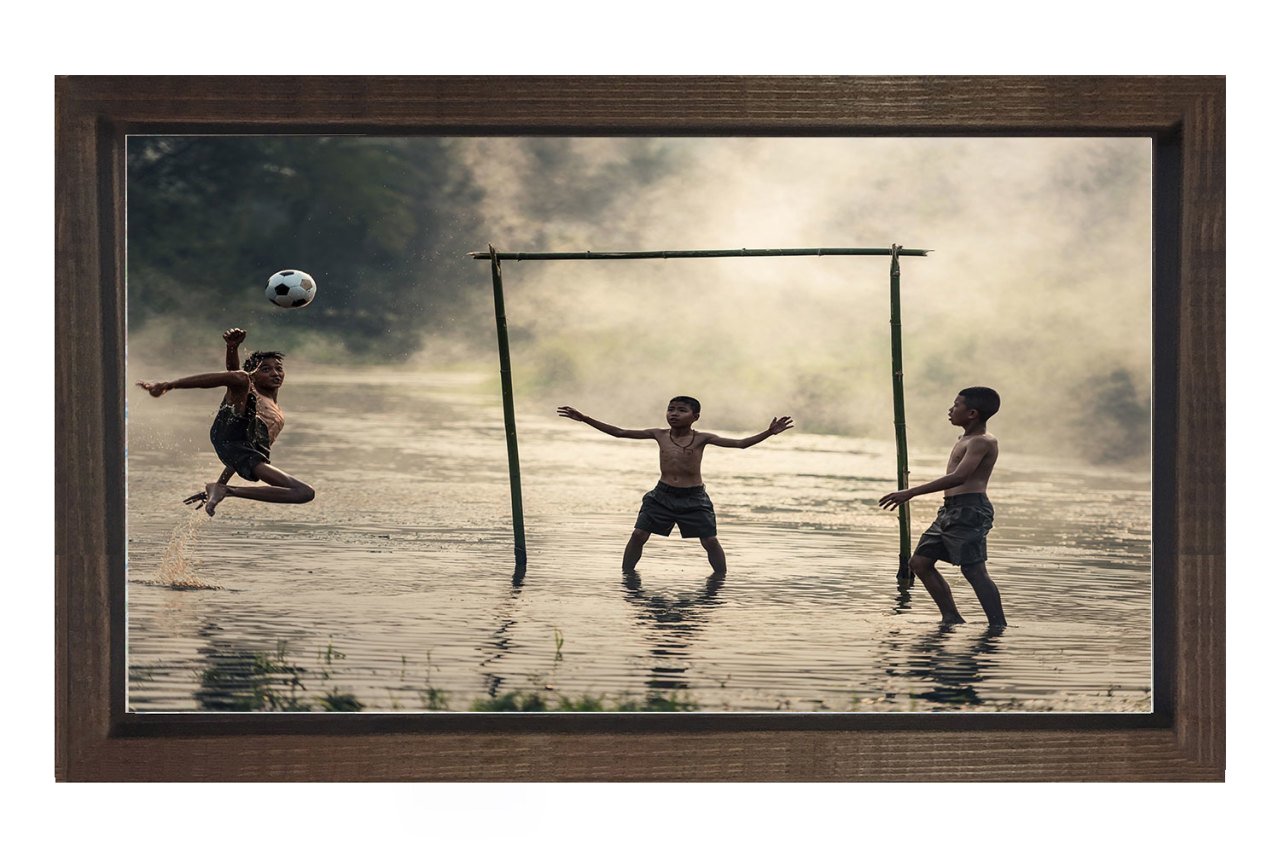 Çoçuk Oyunu Tablosu Kahverengi Ahşap Çerçeve - 50x70