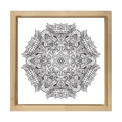 Desen Boyama Tablo Tablosu Naturel Ahşap Çerçeve - 30x30