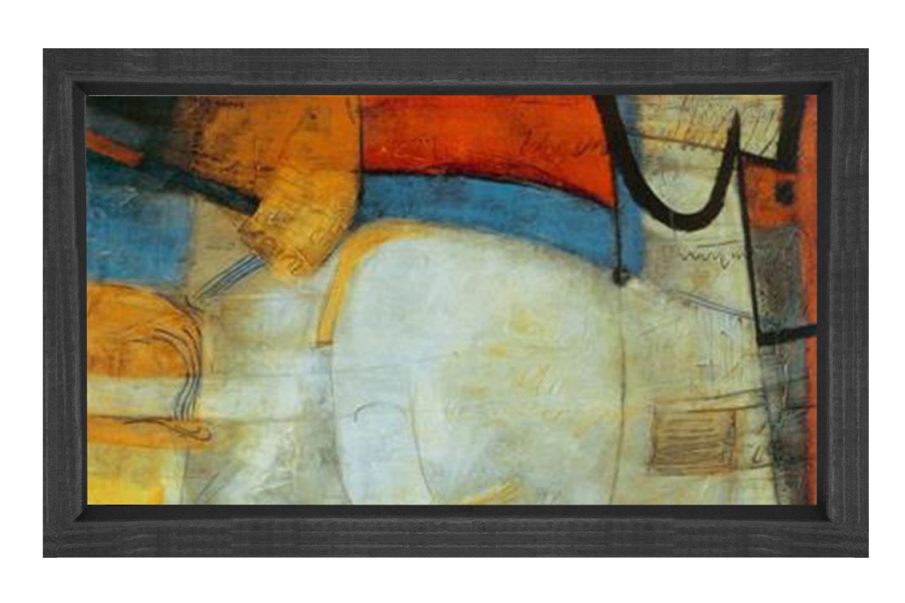Soyut Reprodüksiyon Tablosu Siyah Ahşap - 70x100