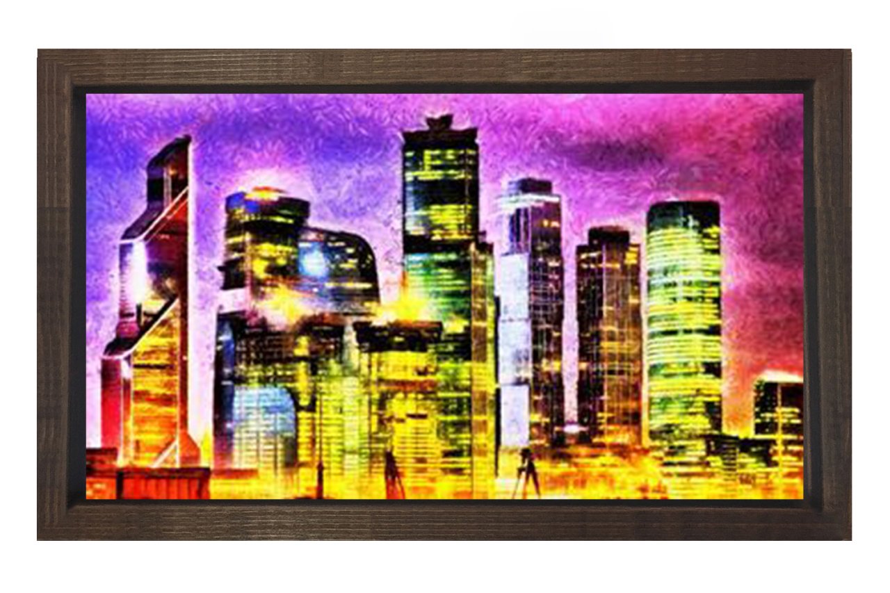 Metropol  Tablosu Kahverengi Ahşap Çerçeve - 45x30