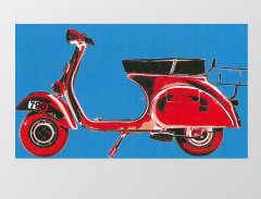 Mavi Pop Art Motor Tablosu Çerçevesiz - 40x60