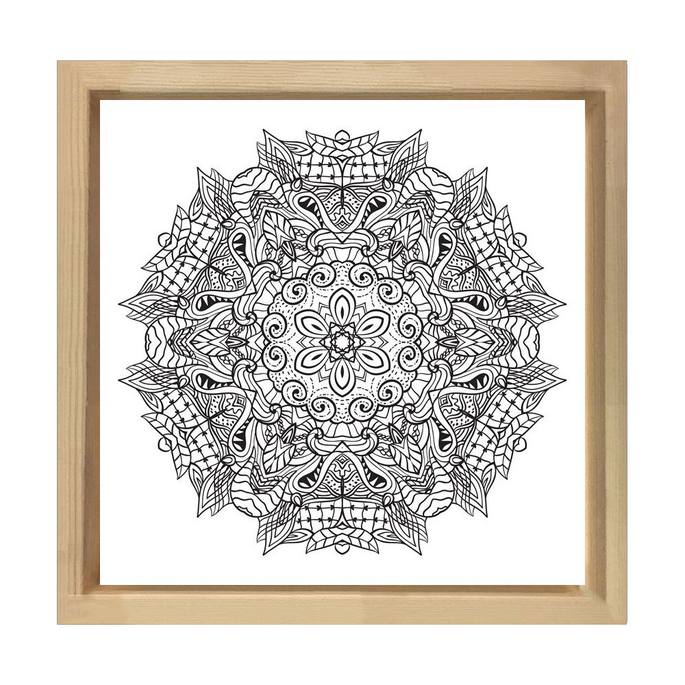 Desen Boyama Tablo Tablosu Naturel Ahşap Çerçeve - 40x40