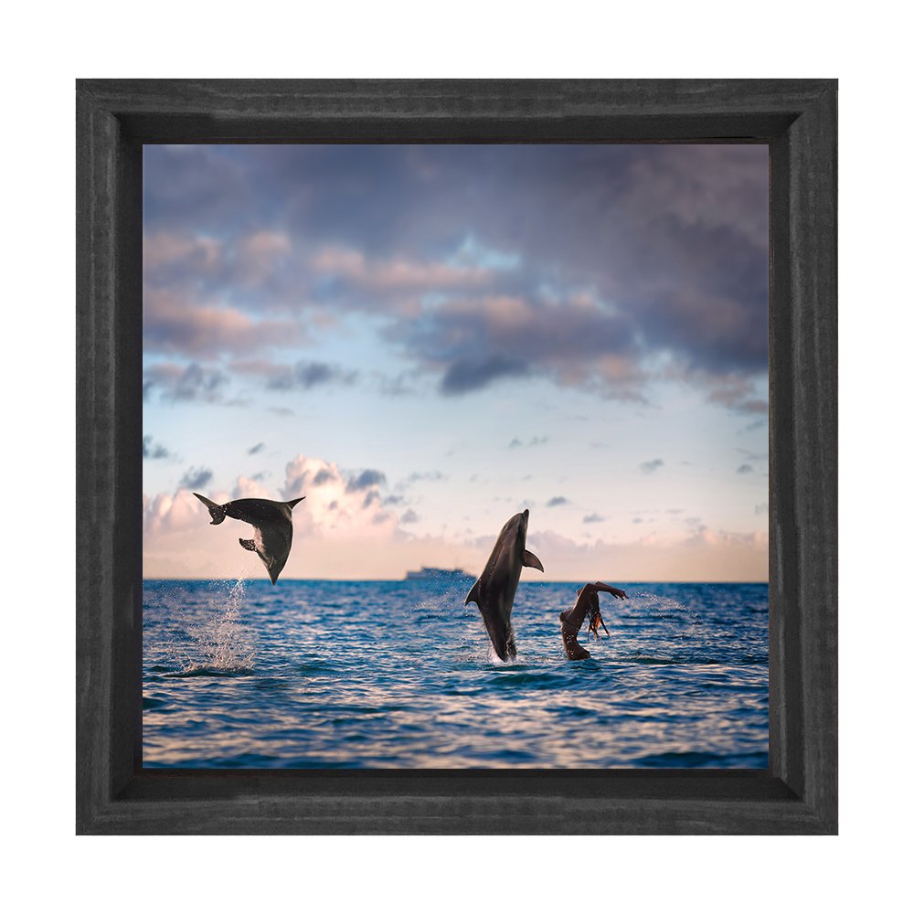 Yunuslar Tablosu Siyah Ahşap Çerçeve - 40x40