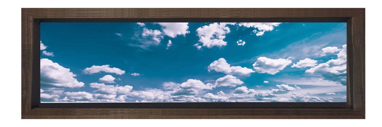Bulutlar Tablosu Kahverengi Ahşap Çerçeve - 200x70