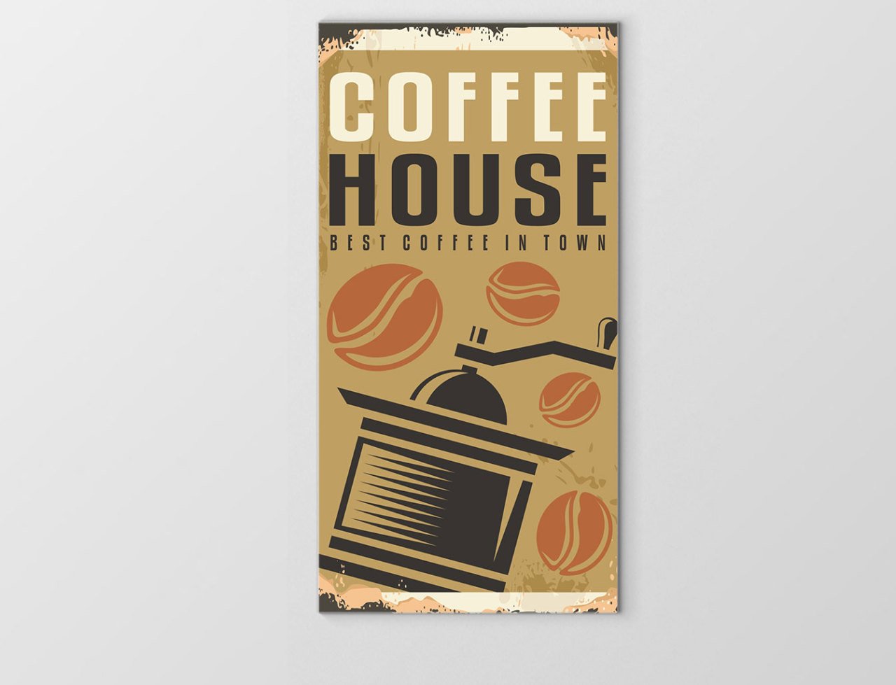 Coffee Evi Reklam Afişi Tablosu Çerçevesiz - 50x70