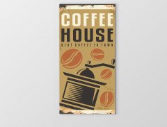 Coffee Evi Reklam Afişi Tablosu Çerçevesiz - 50x70