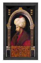 Fatih Sultan Mehmet Tablosu Siyah Ahşap Çerçeve - 50x90