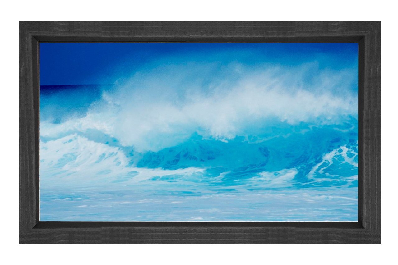 Dalgalar Yağlıboya Tablosu Siyah Ahşap Çerçeve - 50x90