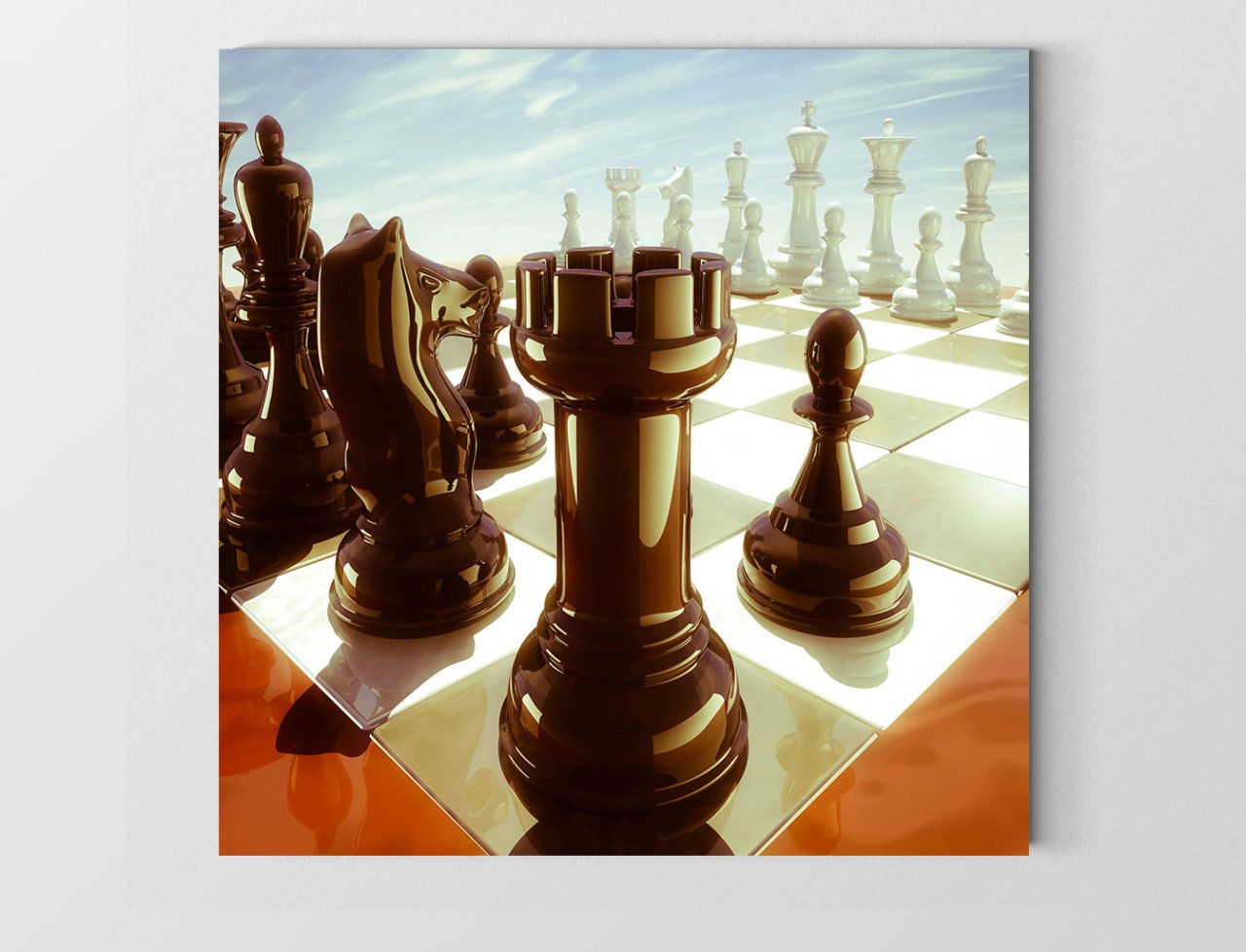 Satranç Tahtası Tablosu Çerçevesiz - 30x30