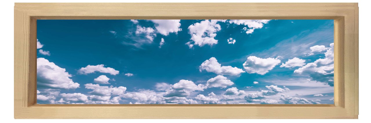Bulutlar Tablosu Naturel Ahşap Çerçeve - 180x60