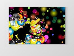 Dj Müzik Eğlence Tablosu Çerçevesiz - 50x70