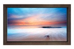 Bulutlar ve Sisli Deniz Tablosu Kahverengi Ahşap Çerçeve - 45x30