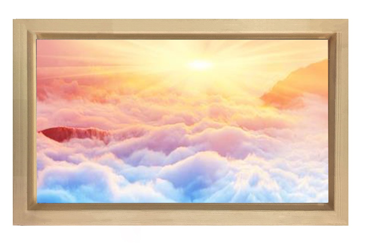 Gündoğumu Gökyüzü Manzarası  Tablosu Naturel Ahşap Çerçeve - 50x70
