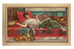 Cariye Tablosu Naturel Ahşap Çerçeve - 50x90