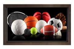Spor Araçları Tablosu Kahverengi Ahşap - 50x70