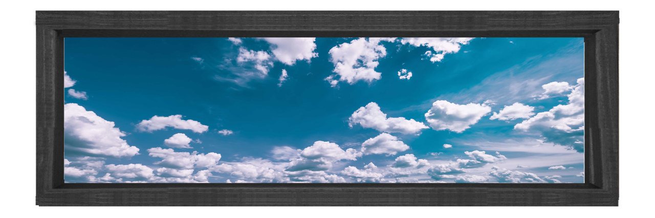 Bulutlar Tablosu Siyah Ahşap Çerçeve - 150x50