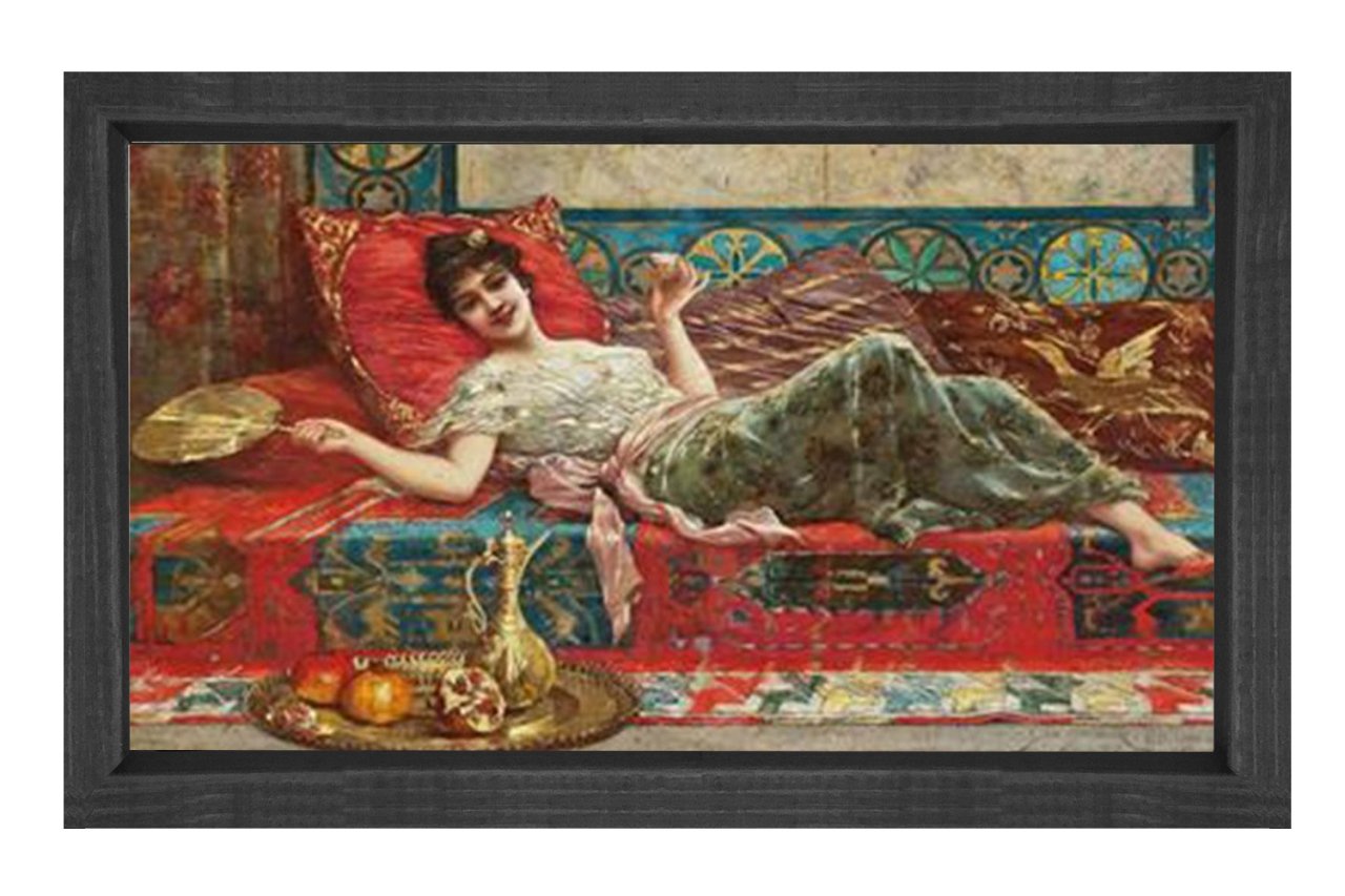 Cariye Tablosu Siyah Ahşap Çerçeve - 100x200