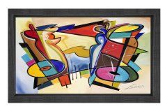 Soyut Tablo Tablosu Siyah Ahşap Çerçeve - 100x200