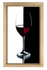 Şarap Kadehi Naturel Ahşap Çerçeve - 40x60