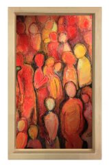 Soyut Reprodüksiyon Tablosu Naturel Ahşap - 100x200
