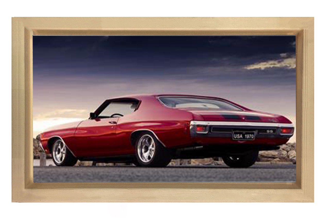 Chevy Chevelle ss 1970 Tablosu Naturel Ahşap - 70x100