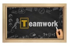 Team Work =Takım Çalışması Tablosu Naturel Ahşap Çerçeve - 100x200